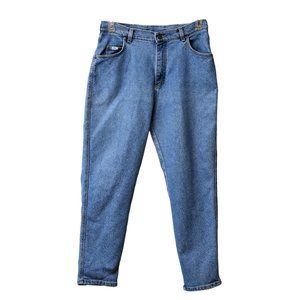 Vintage Lee Mom Jeans Women Sz 16 High-Rise 33" Waist Light Medium Blue Denim